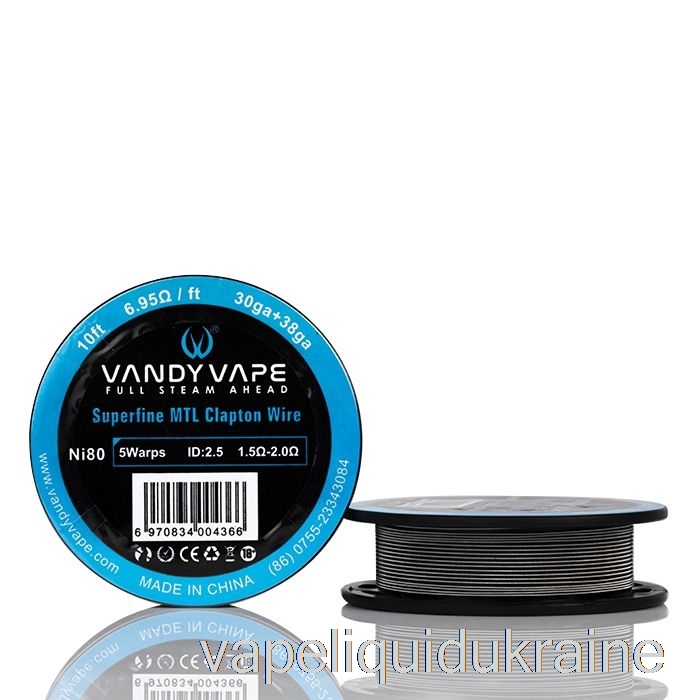 Vape Liquid Ukraine Vandy Vape Superfine MTL Wire SPOOLS - 10 Feet 6.95ohm Ni80 Clapton Wire